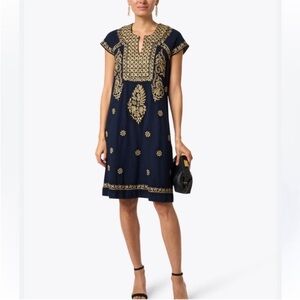 Roller Rabbit Faith Dress in Navy & Gold. Size XS.NWT. MSRP $168.